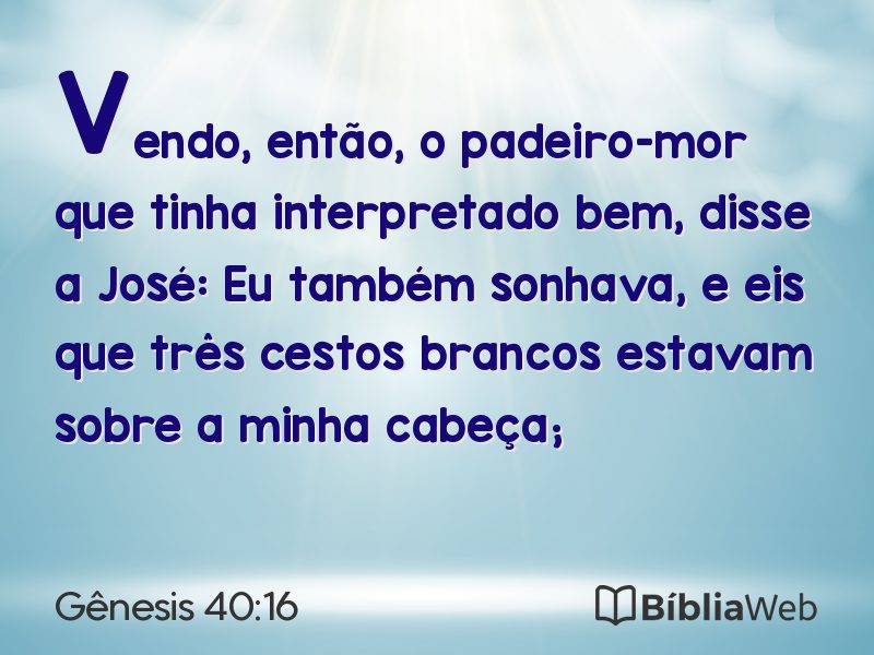 Gênesis 40:16 em imagem para compartilhar
