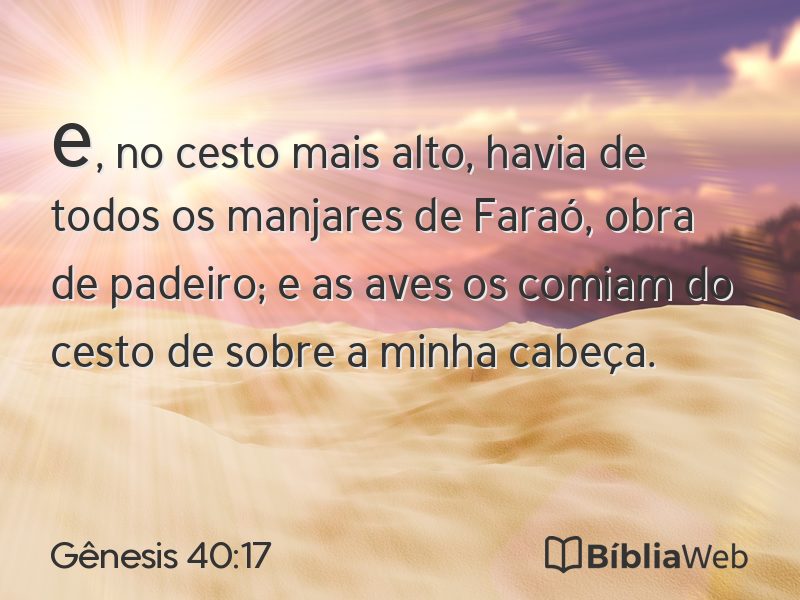 Gênesis 40:17 em imagem para compartilhar