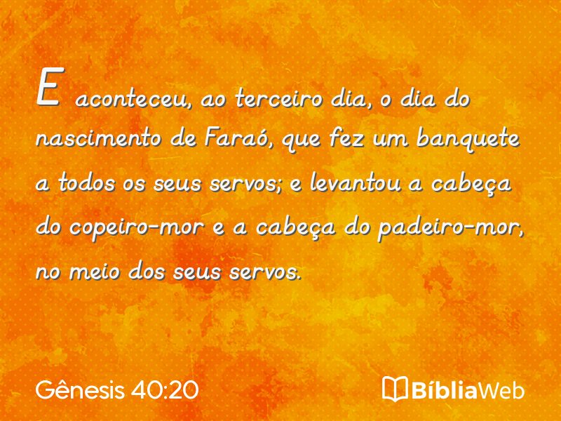 Gênesis 40:20 em imagem para compartilhar