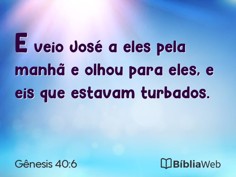 Gênesis 40:6 em imagem para compartilhar