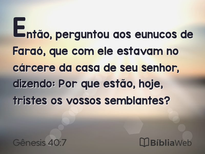 Gênesis 40:7 em imagem para compartilhar