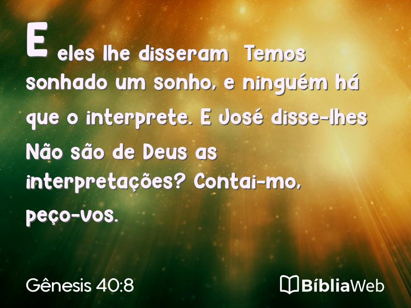Gênesis 40:8 em imagem para compartilhar