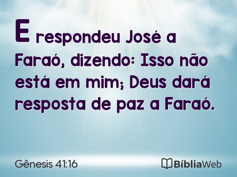 Gênesis 41:16 em imagem para compartilhar