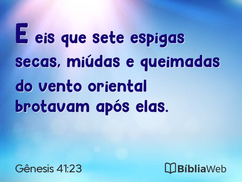 Gênesis 41:23 em imagem para compartilhar