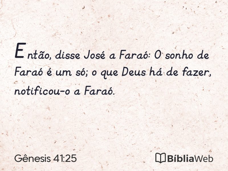 Gênesis 41:25 em imagem para compartilhar
