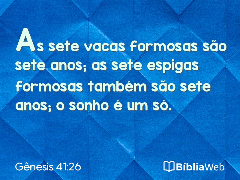 Gênesis 41:26 em imagem para compartilhar