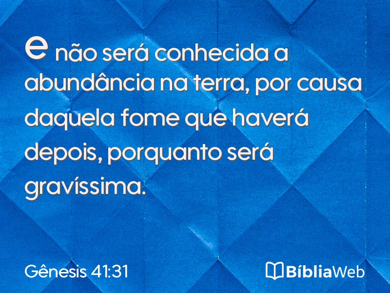 Gênesis 41:31 em imagem para compartilhar