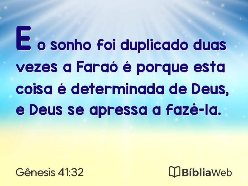 Gênesis 41:32 em imagem para compartilhar