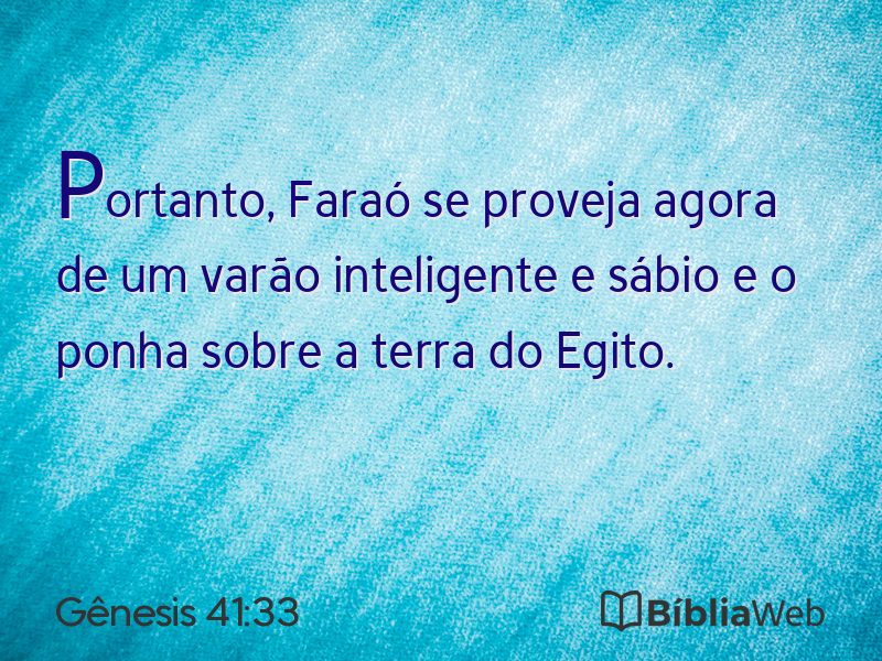 Gênesis 41:33 em imagem para compartilhar