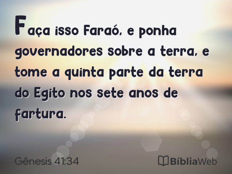 Gênesis 41:34 em imagem para compartilhar