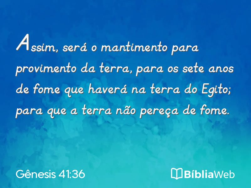 Gênesis 41:36 em imagem para compartilhar