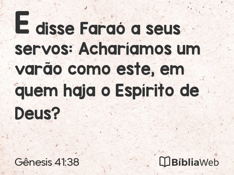 Gênesis 41:38 em imagem para compartilhar