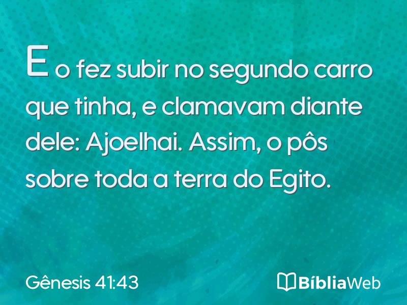 Gênesis 41:43 em imagem para compartilhar