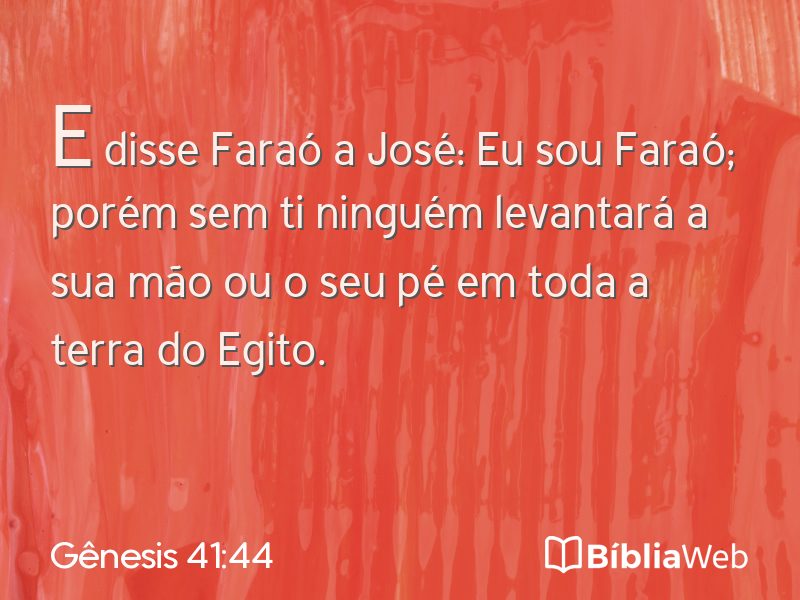 Gênesis 41:44 em imagem para compartilhar