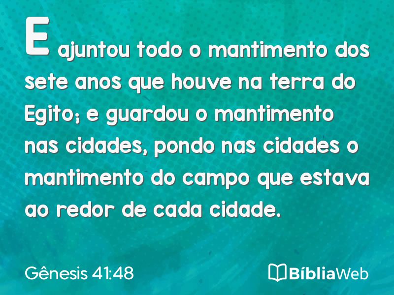 Gênesis 41:48 em imagem para compartilhar