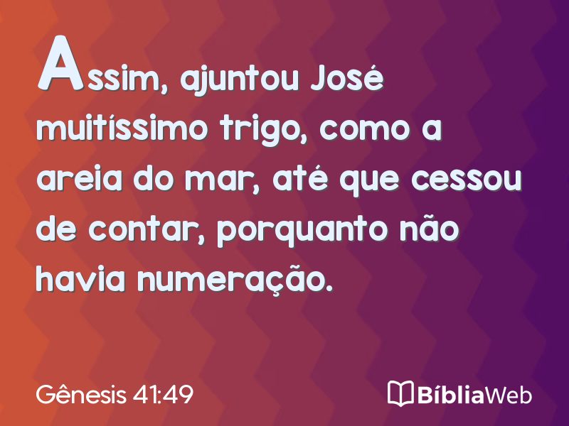 Gênesis 41:49 em imagem para compartilhar