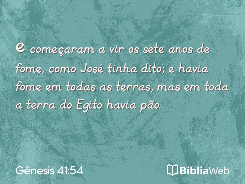 Gênesis 41:54 em imagem para compartilhar