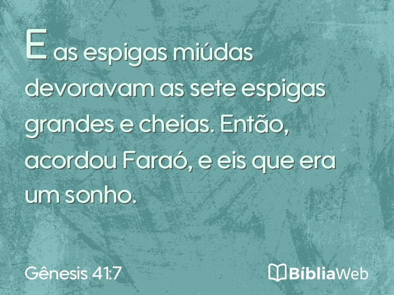 Gênesis 41:7 em imagem para compartilhar