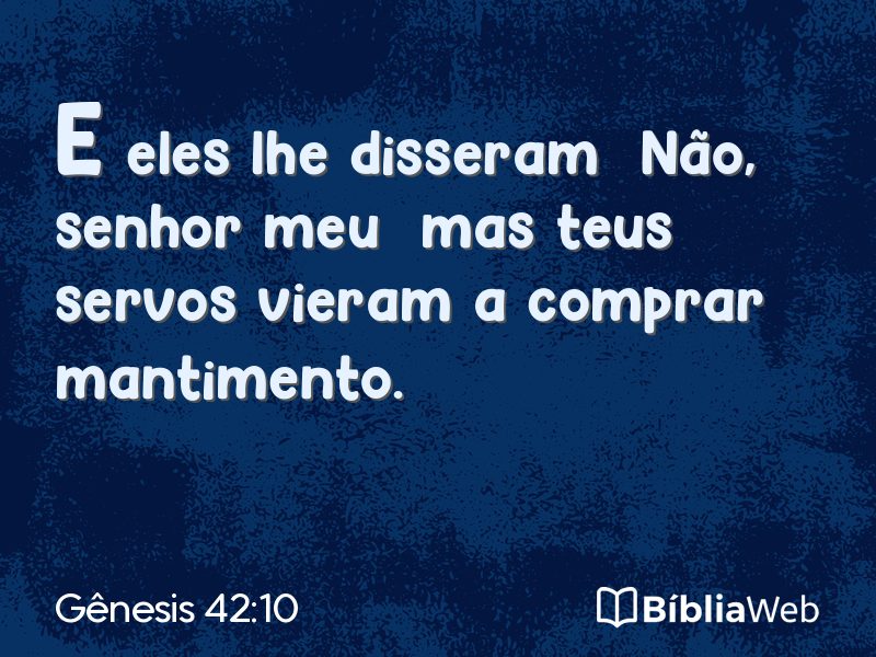 Gênesis 42:10 em imagem para compartilhar