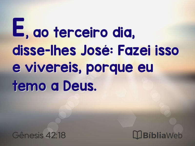 Gênesis 42:18 em imagem para compartilhar