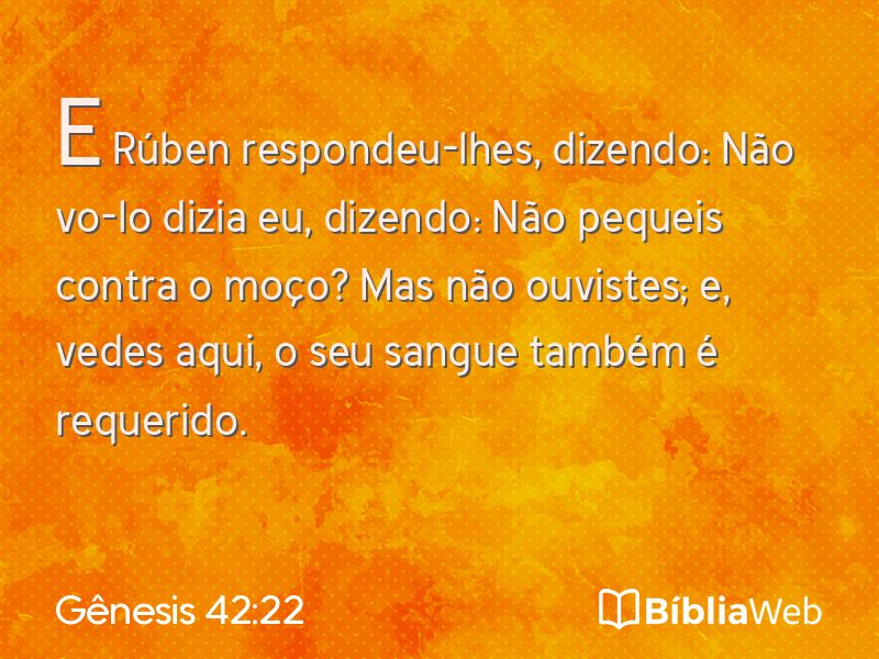 Gênesis 42:22 em imagem para compartilhar