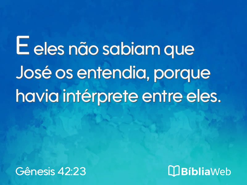 Gênesis 42:23 em imagem para compartilhar