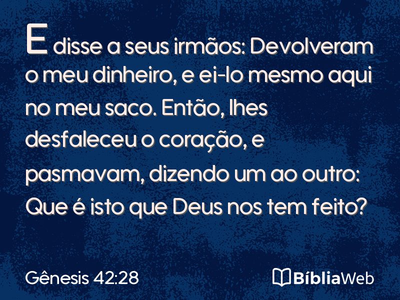 Gênesis 42:28 em imagem para compartilhar
