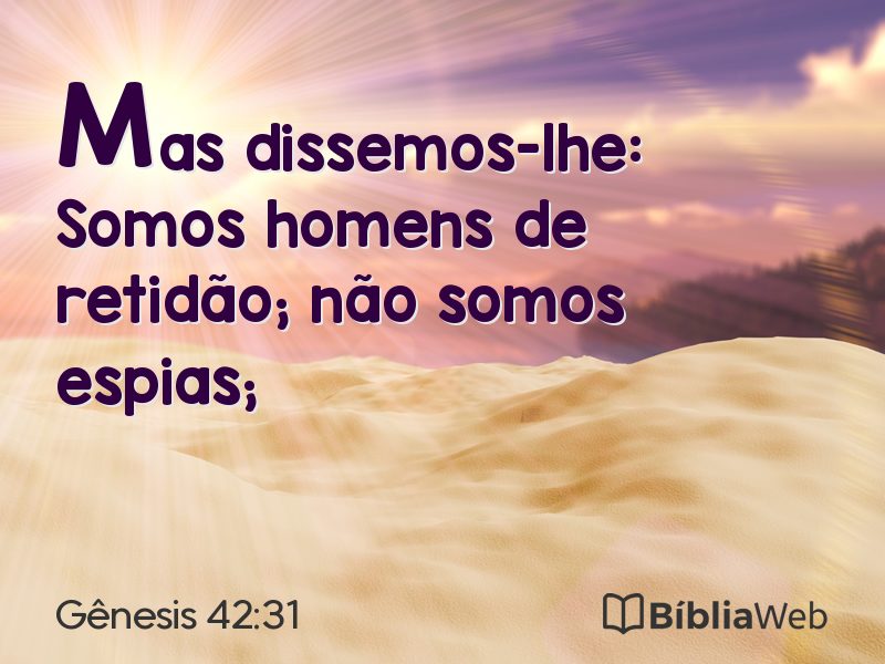 Gênesis 42:31 em imagem para compartilhar