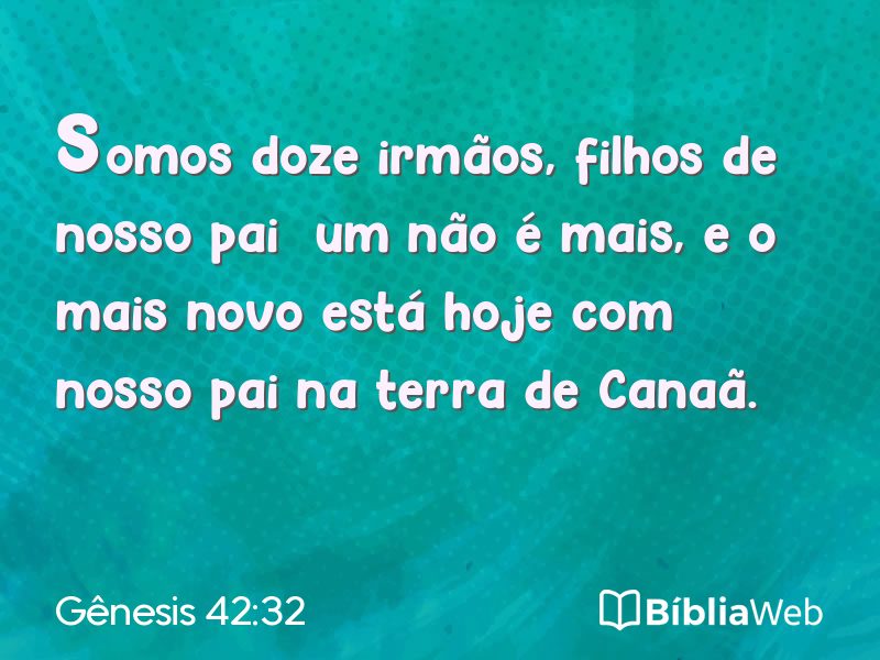 Gênesis 42:32 em imagem para compartilhar