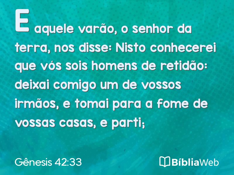 Gênesis 42:33 em imagem para compartilhar