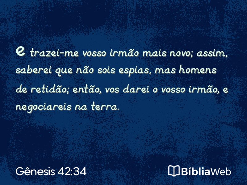 Gênesis 42:34 em imagem para compartilhar