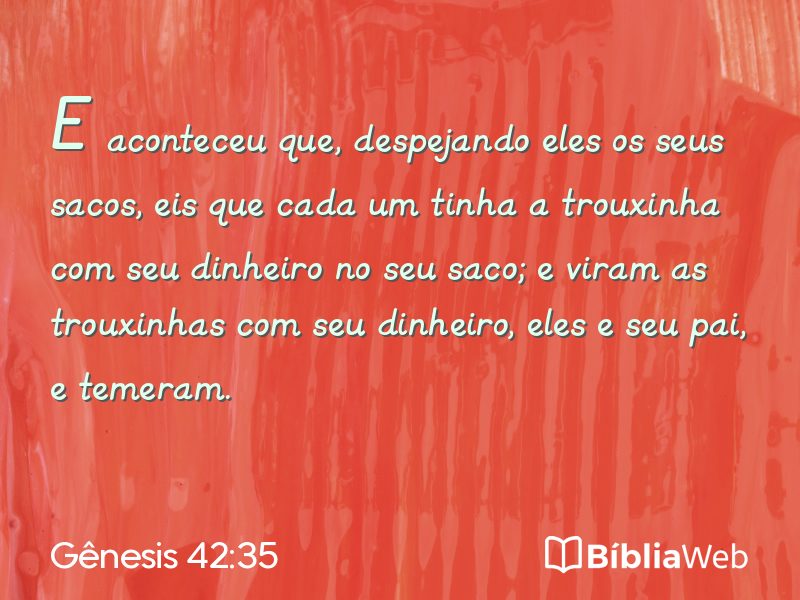 Gênesis 42:35 em imagem para compartilhar