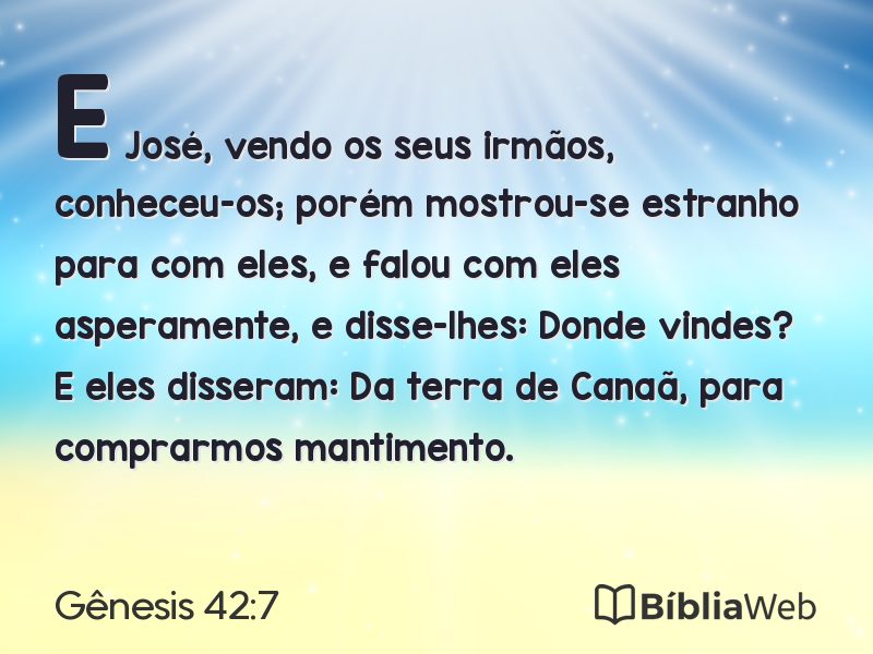 Gênesis 42:7 em imagem para compartilhar
