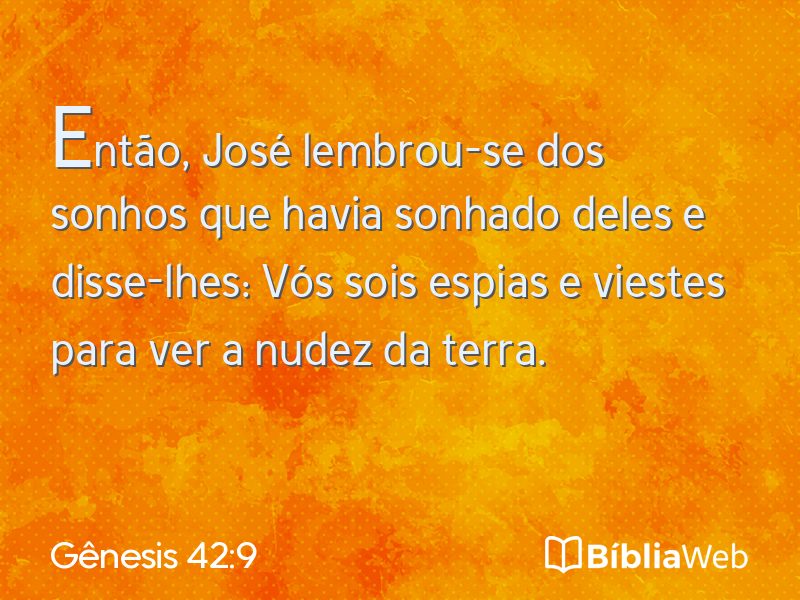 Gênesis 42:9 em imagem para compartilhar