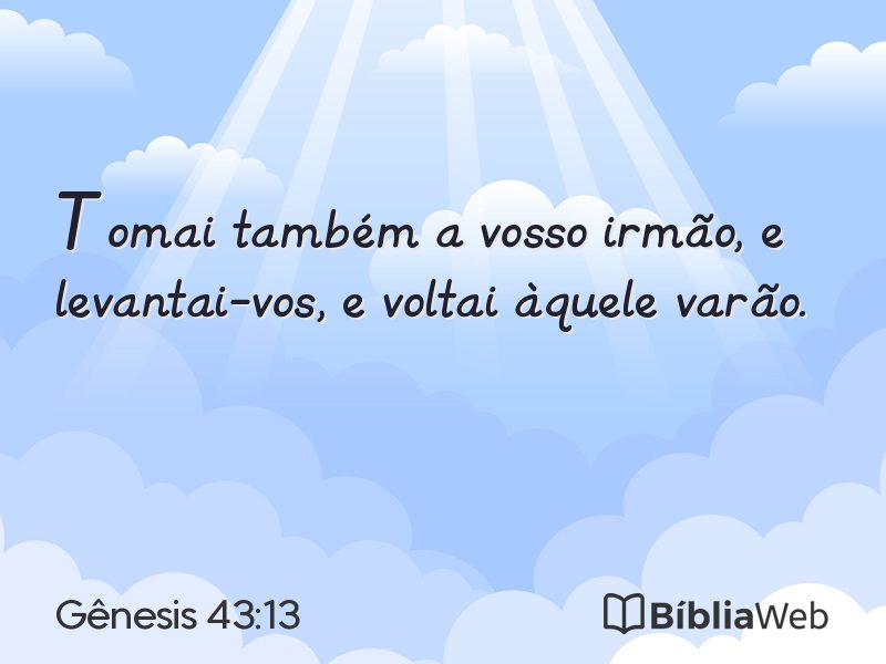 Gênesis 43:13 em imagem para compartilhar