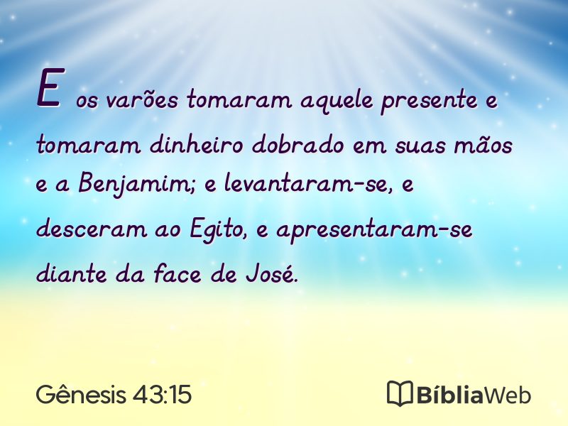 Gênesis 43:15 em imagem para compartilhar