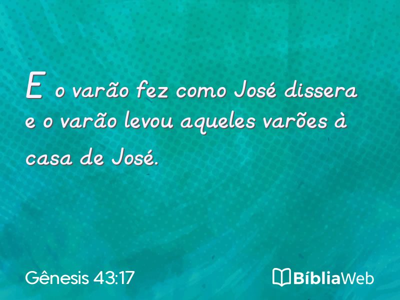 Gênesis 43:17 em imagem para compartilhar