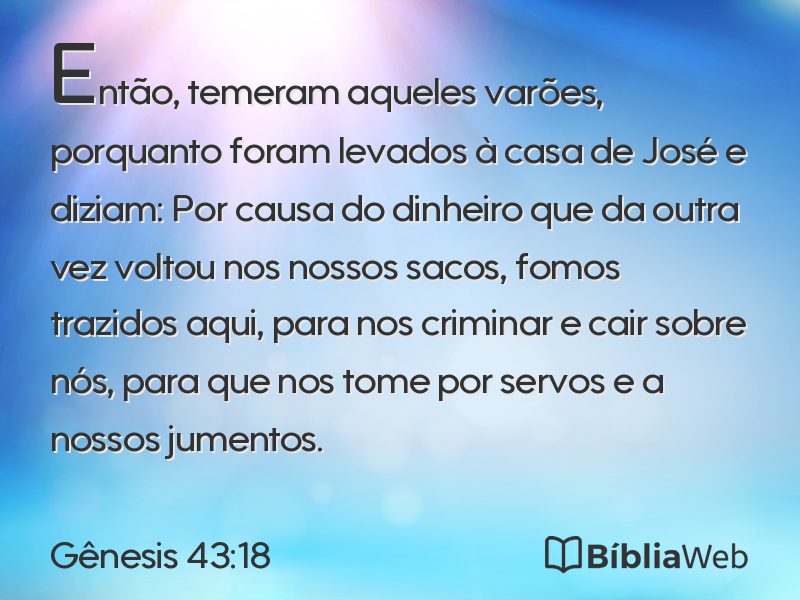 Gênesis 43:18 em imagem para compartilhar