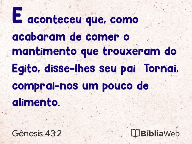 Gênesis 43:2 em imagem para compartilhar