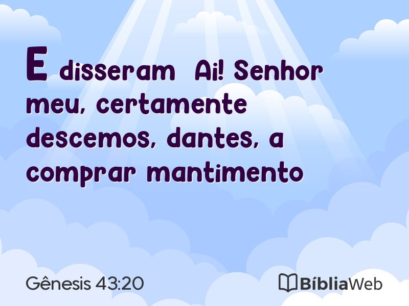 Gênesis 43:20 em imagem para compartilhar