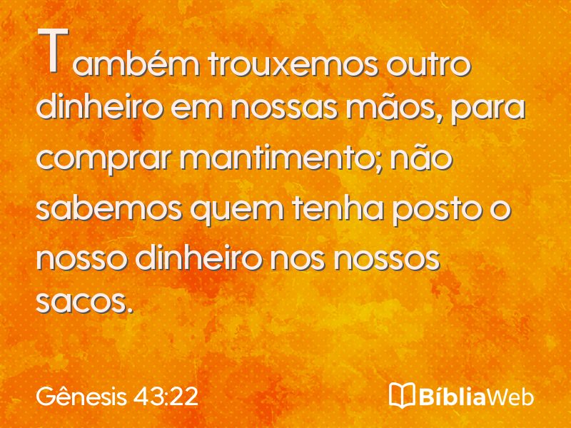 Gênesis 43:22 em imagem para compartilhar