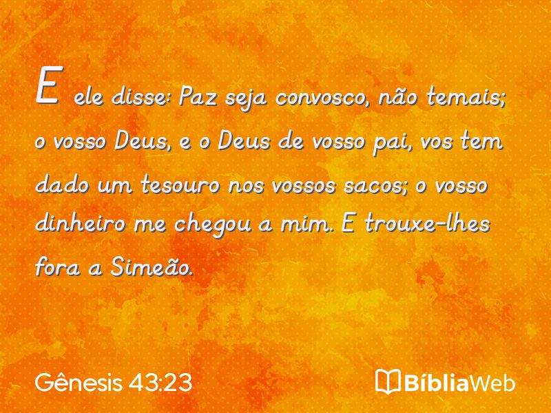 Gênesis 43:23 em imagem para compartilhar