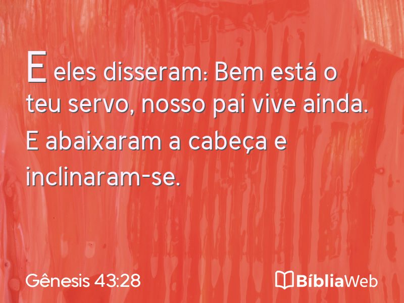 Gênesis 43:28 em imagem para compartilhar