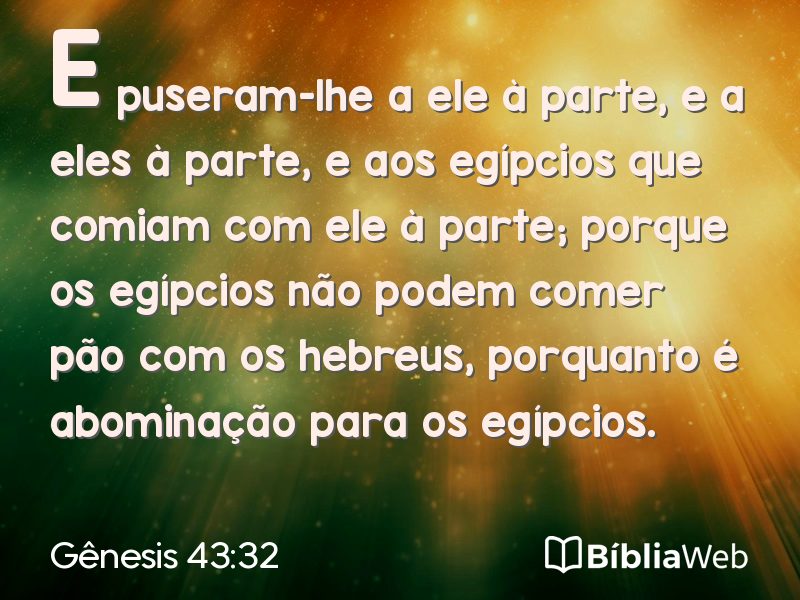 Gênesis 43:32 em imagem para compartilhar