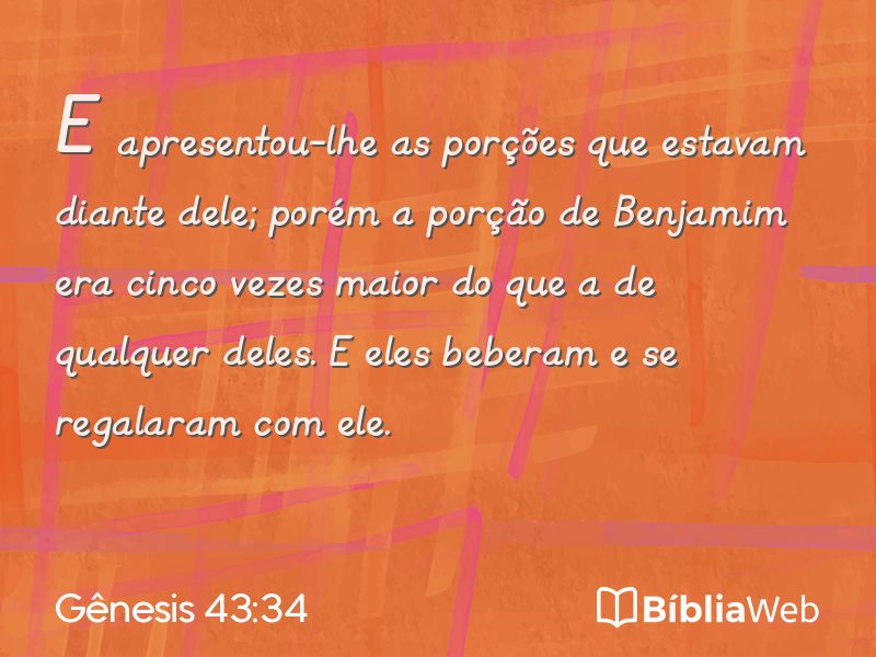 Gênesis 43:34 em imagem para compartilhar