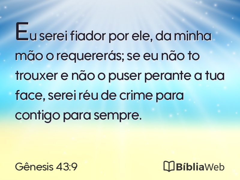 Gênesis 43:9 em imagem para compartilhar