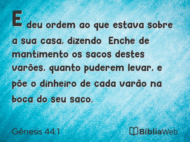 Gênesis 44:1 em imagem para compartilhar