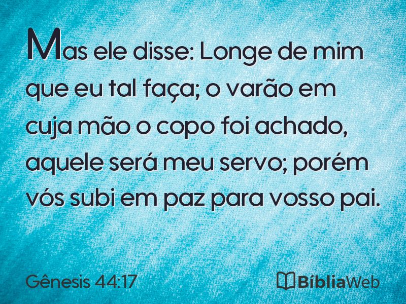 Gênesis 44:17 em imagem para compartilhar