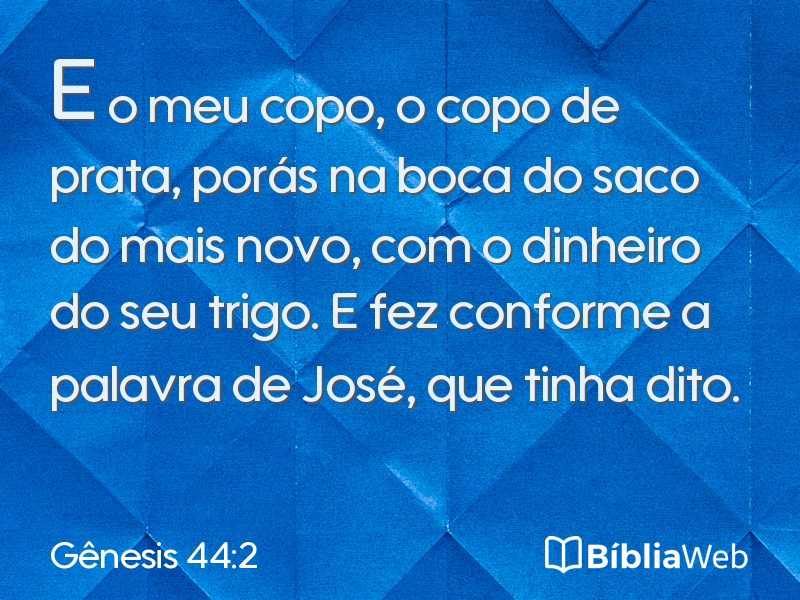 Gênesis 44:2 em imagem para compartilhar