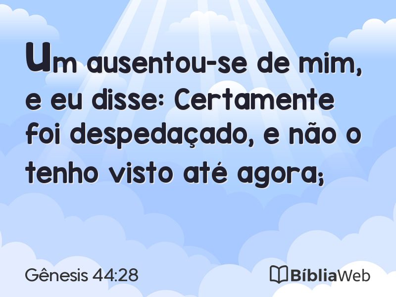 Gênesis 44:28 em imagem para compartilhar